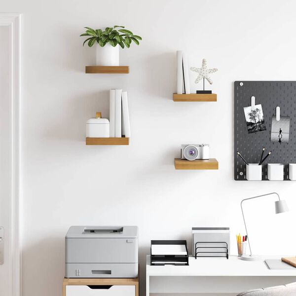 vidaXL Sein&auml;hylly 4 pcs Ruskea 23 x 23,5 x 4 cm Tekninen puu