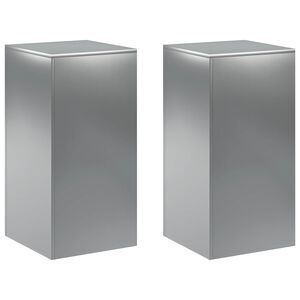 vidaXL Kasviteline 2 pcs Hopea 40 x 40 x 80 cm Ruostumaton ter&auml;s