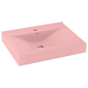 vidaXL Ylellinen pesuallas hanarei&auml;ll&auml; matta pinkki 60x46 cm keraami