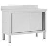 vidaXL Keitti&ouml;n ty&ouml;p&ouml;yt&auml; liukuovet 120x50x(95-97) cm ruostumaton ter&auml;s