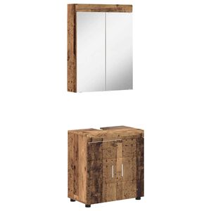 vidaXL Kylpyhuonekalustesetti TULUM 2 pcs Vanha puu 60 x 34 x 63 cm