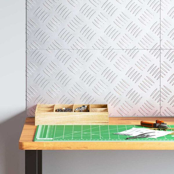 vidaXL Portaan askelma Suorakaide 4 pcs Hopea 50 x 25 cm Alumiini