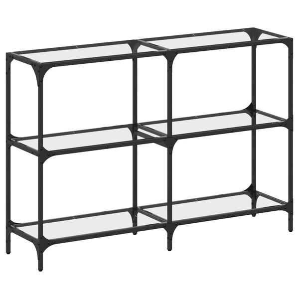 vidaXL Konsolip&ouml;yt&auml; l&auml;pin&auml;kyv&auml; lasinen p&ouml;yt&auml;levy 118,5x30x81 cm ter&auml;s