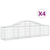 vidaXL Kaarevat kivikorit 4 kpl 200x30x40/60 cm galvanoitu rauta