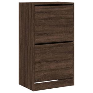 vidaXL Kenk&auml;kaappi 2 k&auml;&auml;nt&ouml;laatikolla ruskea tammi 60x42x108 cm