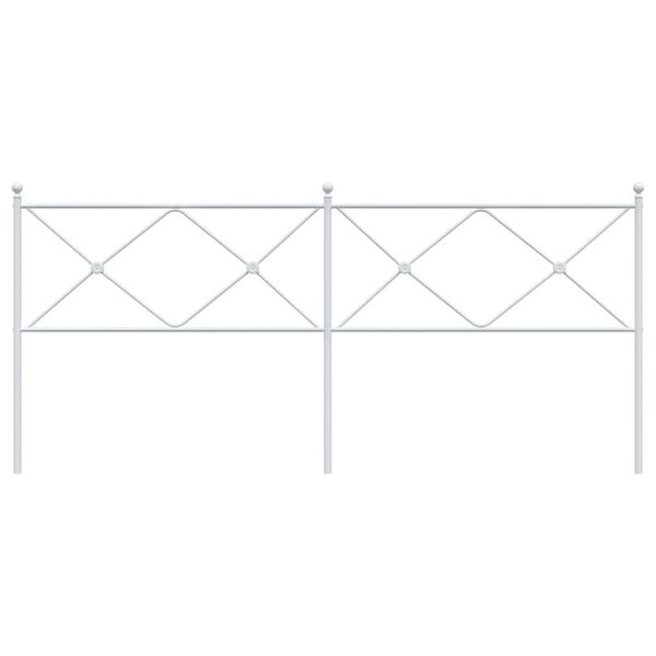 vidaXL Metallinen s&auml;ngynp&auml;&auml;ty valkoinen 193 cm