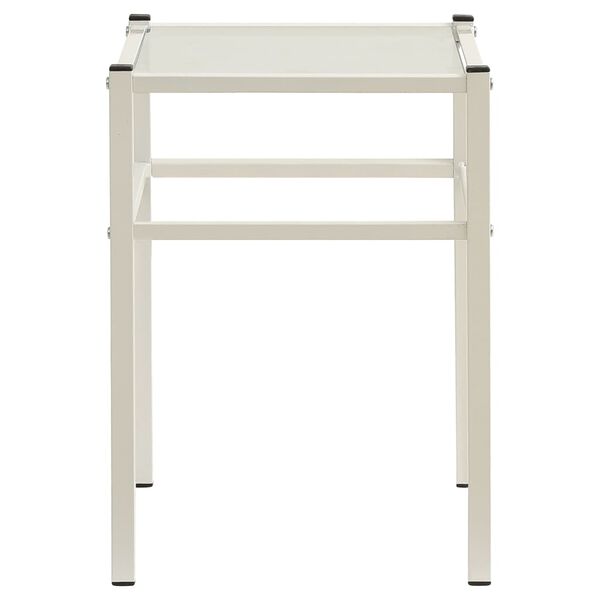 vidaXL Y&ouml;p&ouml;yd&auml;t 2 kpl valkoinen ja l&auml;pin&auml;kyv&auml; metalli ja lasi