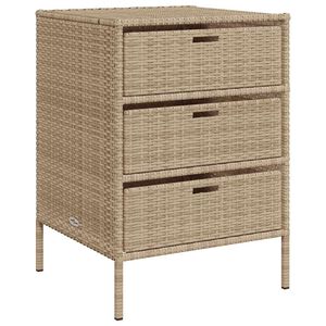 vidaXL Puutarhan s&auml;ilytyskaappi beige 55x59x80 cm polyrottinki