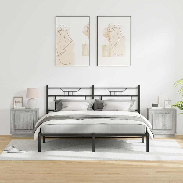 vidaXL Y&ouml;p&ouml;yt&auml;kaappi 2 pcs Harmaa 44 x 34,5 x 45 cm Tekninen puu