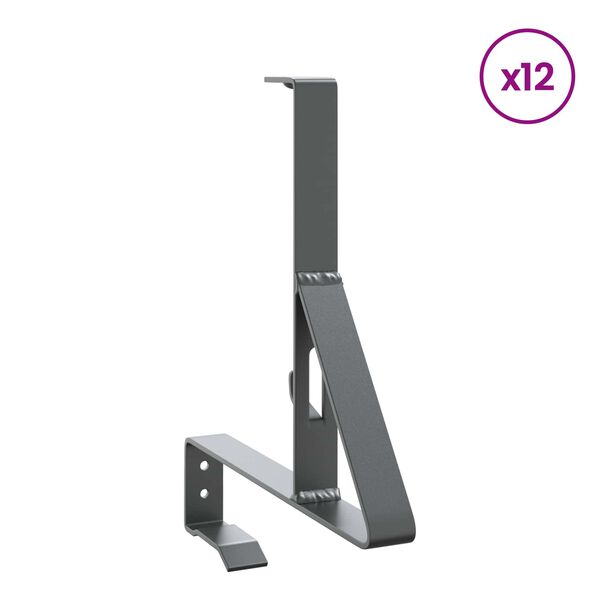 vidaXL Lumilukon tuki 12 pcs Antrasiitti 29,5 x 3 x 34,5 cm Ter&auml;s