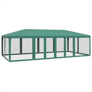 vidaXL Juhlateltta 12 mesh-sivuseinill&auml; Vihre&auml; 8x4 m HDPE