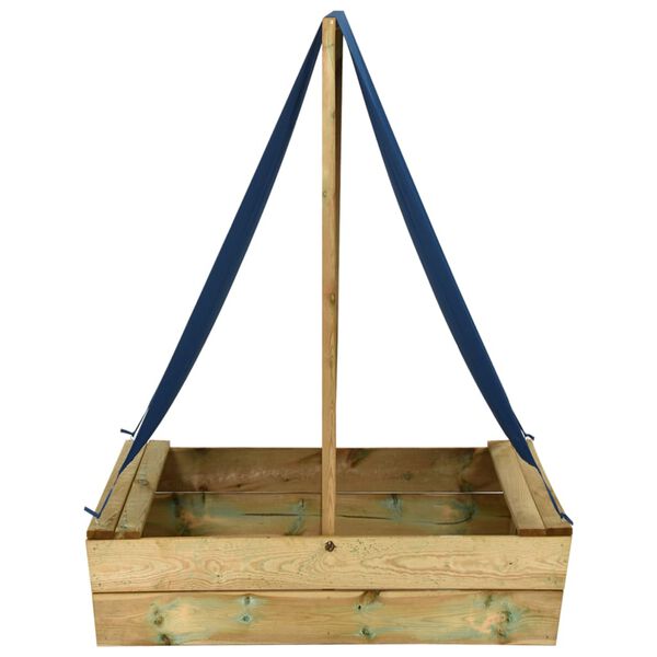 vidaXL Hiekkalaatikko katteella 80x60x97,5 cm kyll&auml;stetty m&auml;nty