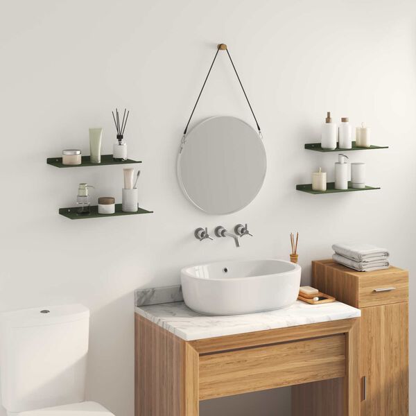 vidaXL Kelluva hylly 4 pcs Oliivivihre&auml; 40 x 18 x 2,5 cm Ter&auml;s