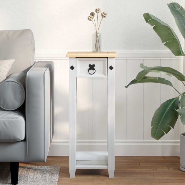 vidaXL Kasviteline Valkoinen 30 x 30 x 73 cm Massiivinen m&auml;nty