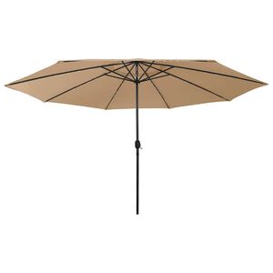 vidaXL Aurinkovarjo LED-valoilla 400 cm taupe