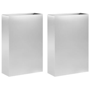 vidaXL Puutarha ruukku 2 kpl Hopea 40 x 20 x 75 cm Galvanoitu ter&auml;s