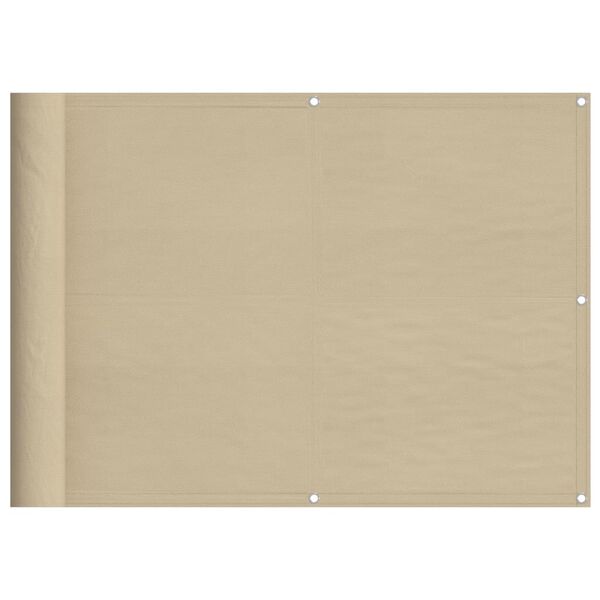 vidaXL Parvekesuoja beige 75x800 cm 100% polyesteri Oxford kangas