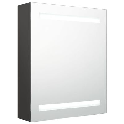 vidaXL LED kylpyhuoneen peilikaappi antrasiitti 50x14x60 cm