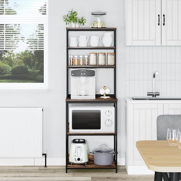 vidaXL Keitti&ouml;hylly Savup&auml;hkin&auml; 60 x 40 x 168 cm Tekninen puu