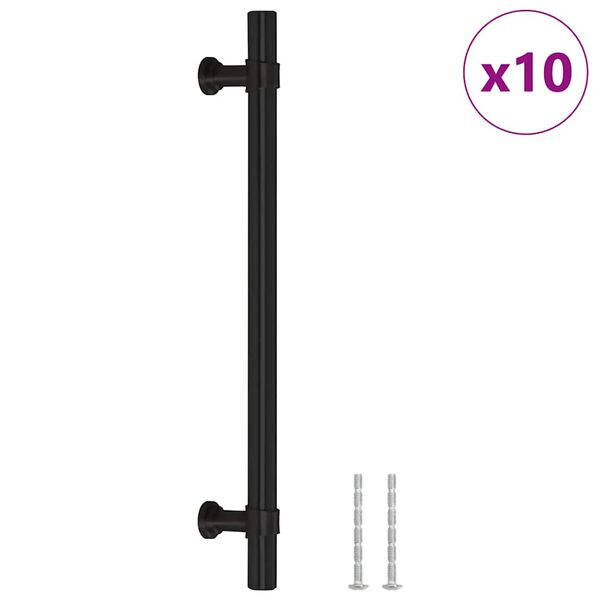 vidaXL Kaapin kahvat 10 kpl musta 160 mm ruostumaton teräs