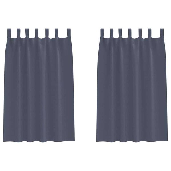 vidaXL Piment&auml;v&auml; verho renkailla 2 pcs Antrasiitti 175 x 140 cm