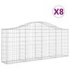 vidaXL Kaarevat kivikorit 8 kpl 200x30x80/100 cm galvanoitu rauta