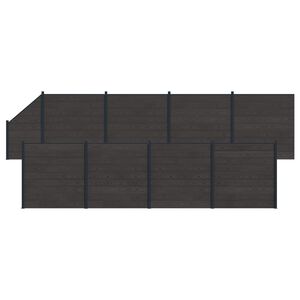 vidaXL Aidat Setti 9 pcs 1484 x 186 cm WPC ja alumiini Musta