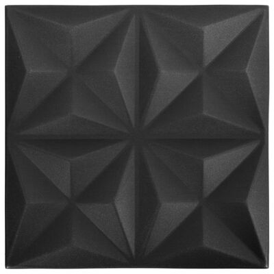 vidaXL 3D-seinäpaneelit 24 kpl 50x50 cm musta origami 6 m²