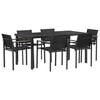 vidaXL Ulkokalusteet Setti 7 pcs Musta ja antrasiitti 160 x 80 x 73 cm