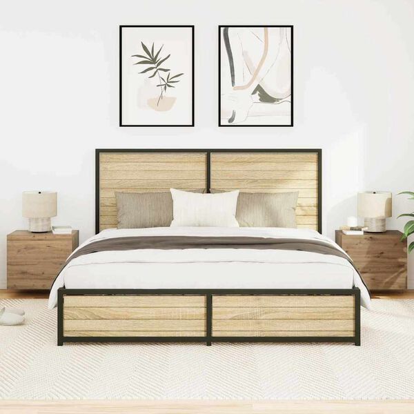 vidaXL Y&ouml;p&ouml;yt&auml;kaappi 2 pcs Artisan tammi 50 x 39 x 41 cm Tekninen puu