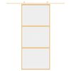 vidaXL Liukuovi kulta 90x205 cm kirkas ESG-lasi ja alumiini