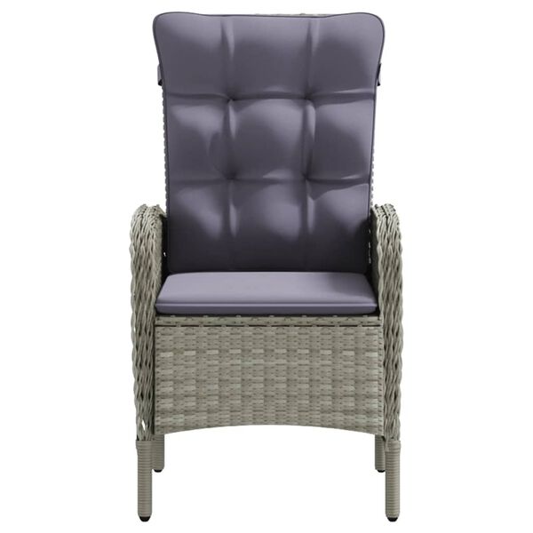 vidaXL 3-osainen Ulkoruokailuryhm&auml; tyynyill&auml; harmaa ja musta