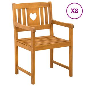 vidaXL Puutarhatuolit 8 kpl Luonnollinen Tihe&auml; akasiapuu