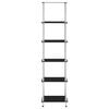 vidaXL 6-kerroksinen hylly musta 40x40x160 cm karkaistu lasi