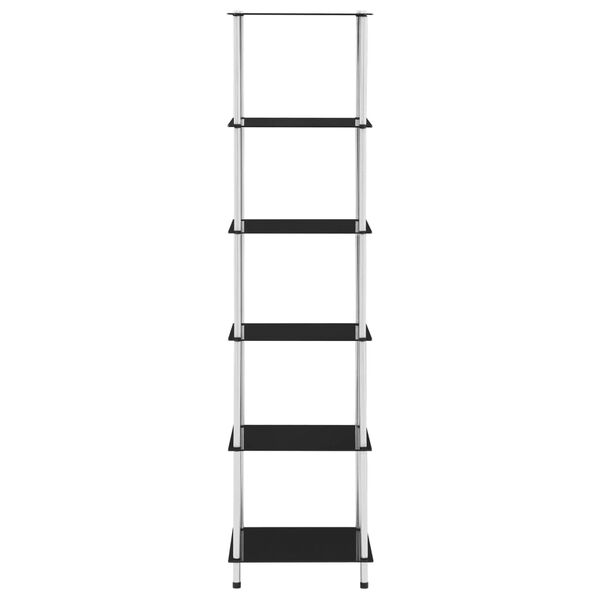 vidaXL 6-kerroksinen hylly musta 40x40x160 cm karkaistu lasi