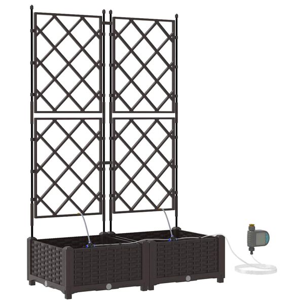 vidaXL Puutarha ruukku 2 pcs Ruskea Ter&auml;s