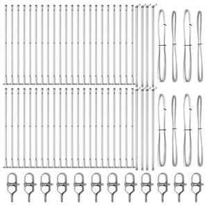 vidaXL Aitalatu Muut 52 pcs Harmaa Koko_v_3,2 x 3,2 x 50 cm Ter&auml;s