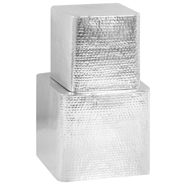 vidaXL Sohvapöydät 2 kpl hopea alumiini