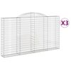 vidaXL Kaarevat kivikorit 3 kpl 300x30x160/180 cm galvanoitu rauta