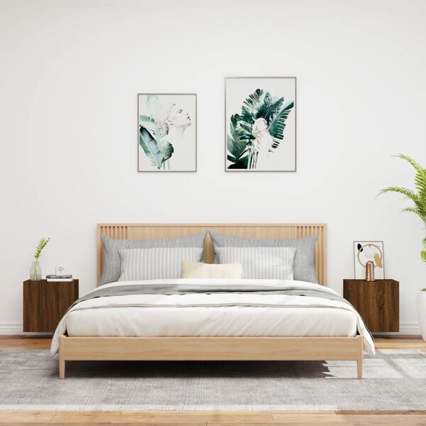 vidaXL TV-sein&auml;kaapit 2 kpl ruskea tammi 40,5x30x40 cm tekninen puu