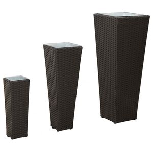 vidaXL Ulkosetti 3 kpl Musta 30 x 30 x 80 cm Metalli
