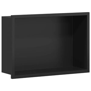 vidaXL Suihkukuoppa Musta 30 x 20 x 9,5 cm Ruostumaton ter&auml;s
