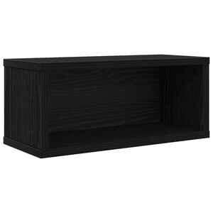 vidaXL CD-s&auml;ilytyshylly Musta tammi 40 x 17 x 17 cm Tekninen puu