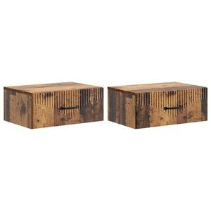 vidaXL Sein&auml;lle Kiinnitett&auml;v&auml; Y&ouml;p&ouml;yt&auml; 2 pcs Vanha puu Tekninen puu