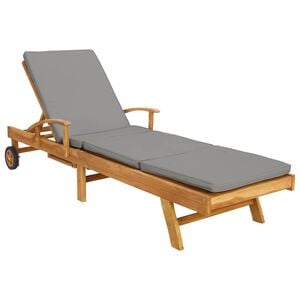vidaXL Aurinkotuoli Tyynyll&auml; 100% polyesteria, vankka teak