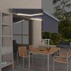 vidaXL Manuaalisesti kelattava markiisi verho/LED 3x2,5m sinivalkoinen