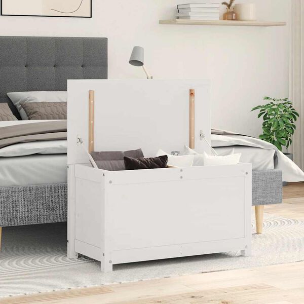 vidaXL S&auml;ilytyslaatikko valkoinen 80x40x45,5 cm t&auml;ysi m&auml;nty