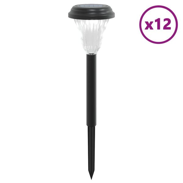 vidaXL Ulkovalo aurinkopaneeli / maapiikki 12 kpl valkoinen