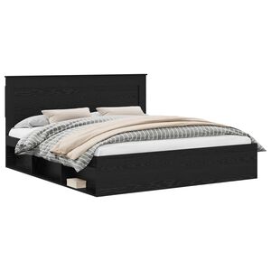 vidaXL Sängyn runko Musta 6FT Super King Size Massiivinen mänty