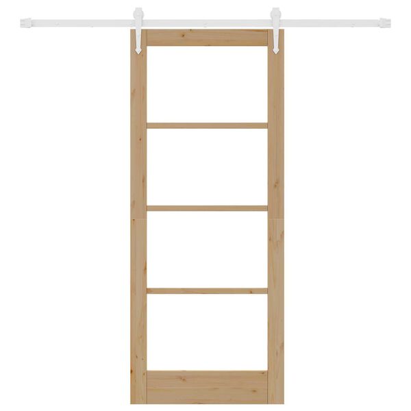 vidaXL Liukuovi Luonnollinen 83 x 202 cm T&auml;ysi m&auml;nty ja lasi